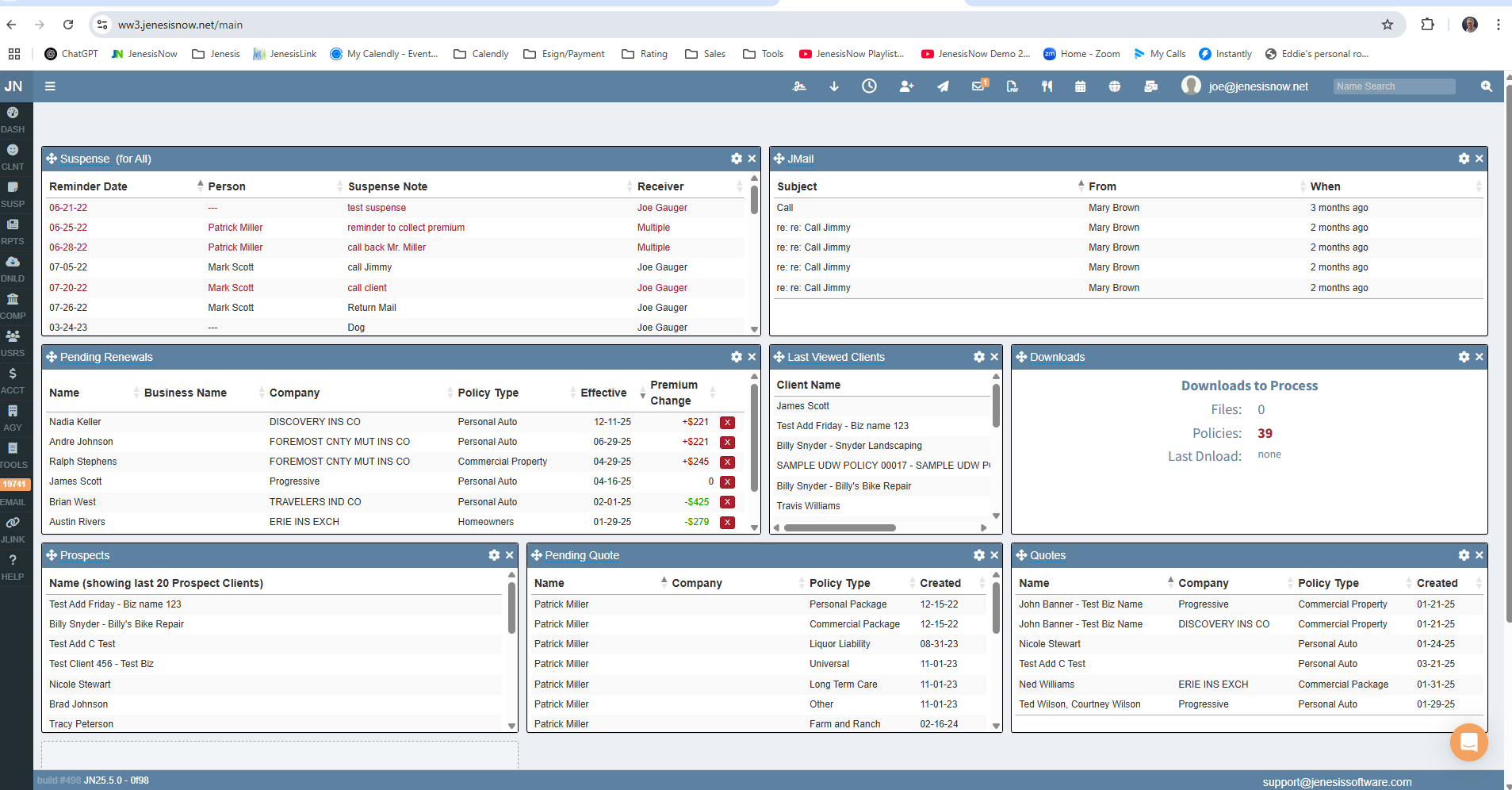 screenshot of Jenesis Software